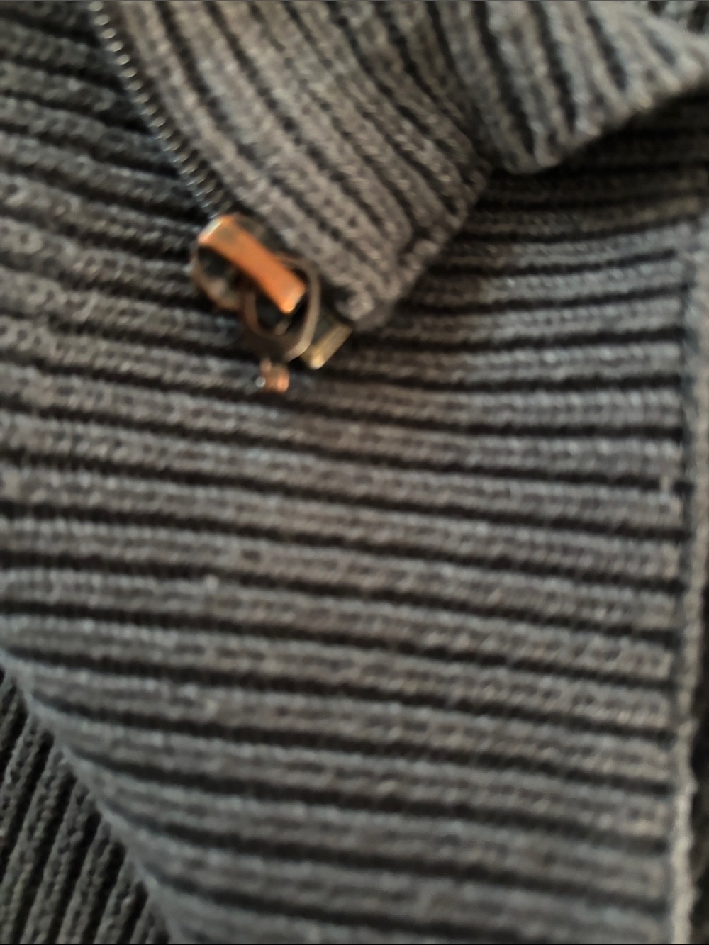 MudoCollection Men's Ribbed Zip-Up Cardigan - Gray - Picture 6 of 6